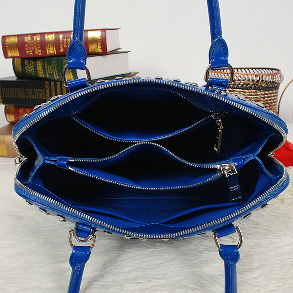 2014 Prada Saffiano Leather Spring Hinge Two-Handle Bag BL0837 royablue - Click Image to Close